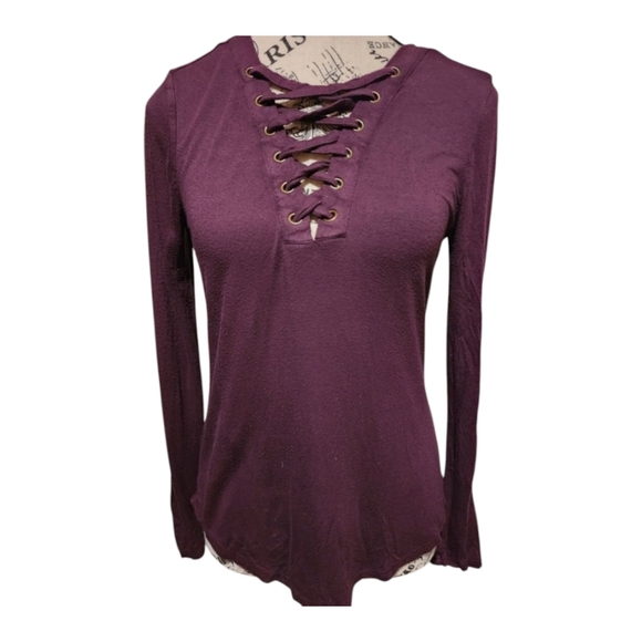 Pink Republic Tops - Pink Republic Womens Burgundy Long Sleeve Shirt Small